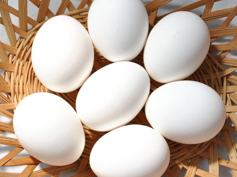 White eggs in a basket for a breakfast (Nature and Landscapes) eggs,white,basket,oval,Wicker
